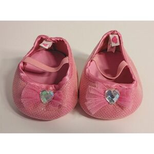 Build-A-Bear Used Pink Glitter Rhinestone Sparkle Princess Strap Heels BAB Shoes